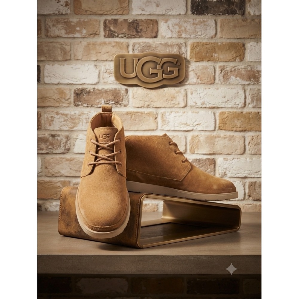 UGG Men Feli HyperWeave Chukka Boots Chestnut Suede luxury Brown Desert Shoes 11